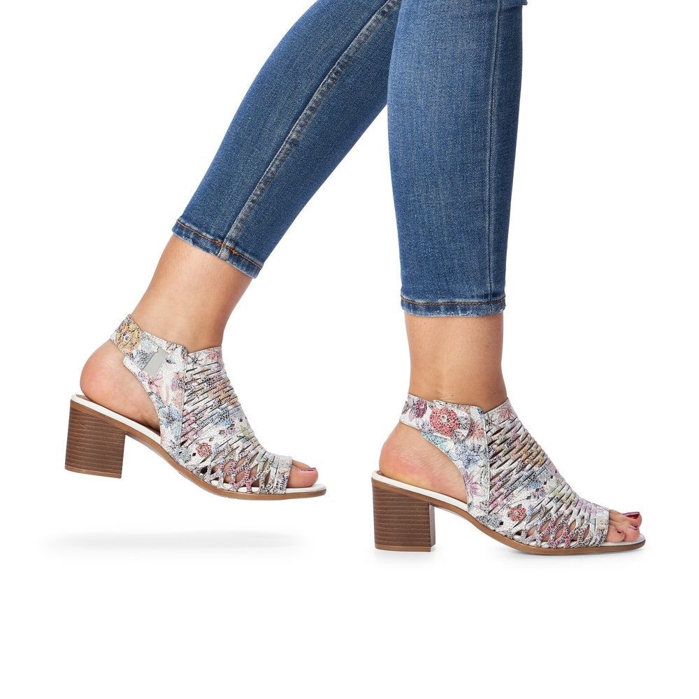 ✨✨SOLD✨✨ Remonte Multicolour Women’s Heels with Chunky Block Heel, - Picture 3 of 10